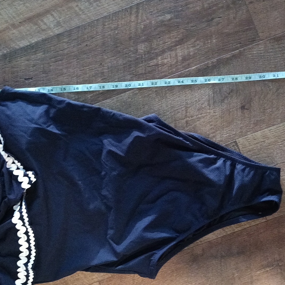 NWT J.Crew One Shoulder Ruffle One Piece Swimsuit Navy Size 6 - Picture 7 of 8